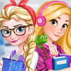 Elsa and Rapunzel College Girls
