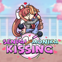 Senpai And Monika Kissing